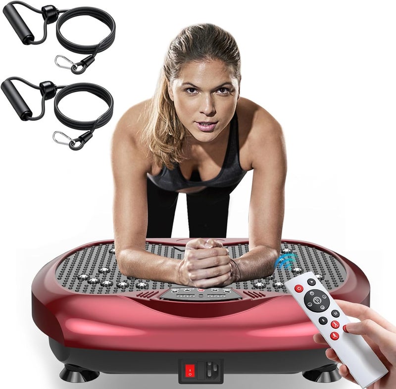 Natini Vibration Plate Exercise Machine - Whole Body Workout Vibration Platform Lymphatic Drainage Machine for Weight Loss Home Fitness with Resistance Bands Remote - Image 1